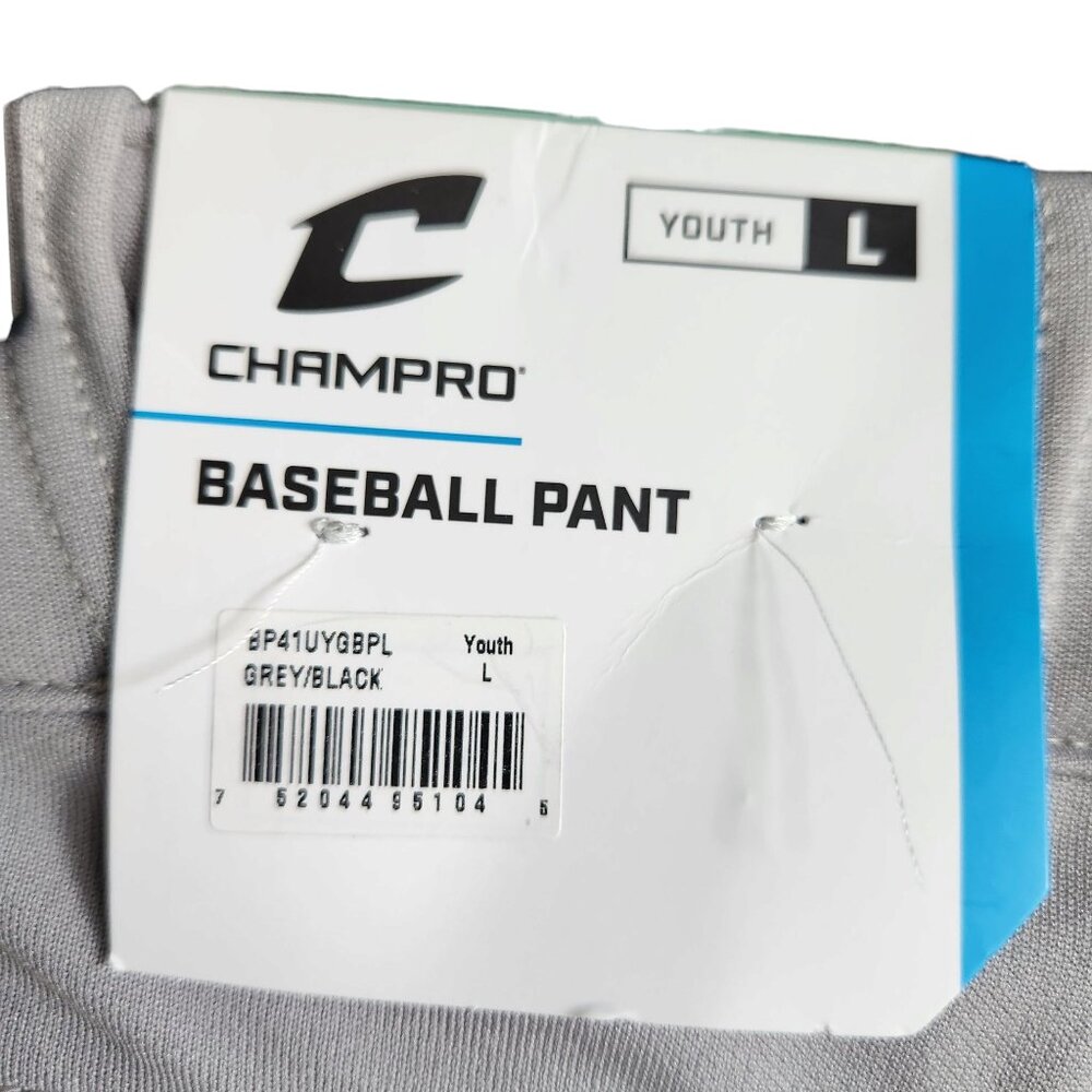 CHAMPRO Pants Large Boys Youth 3 Pair Grey MVP Open Bottom Baseball Pant - Picture 6 of 11